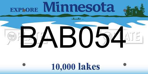 BAB054 Minnesota License Plate