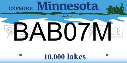 BAB07M Minnesota License Plate