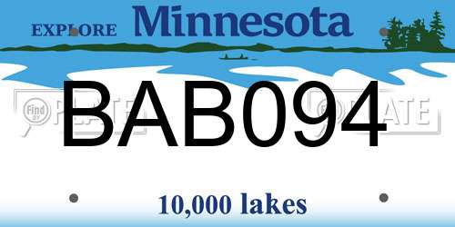BAB094 Minnesota License Plate
