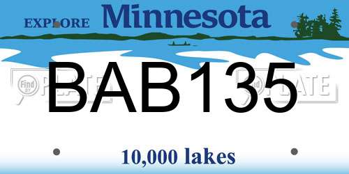 BAB135 Minnesota License Plate