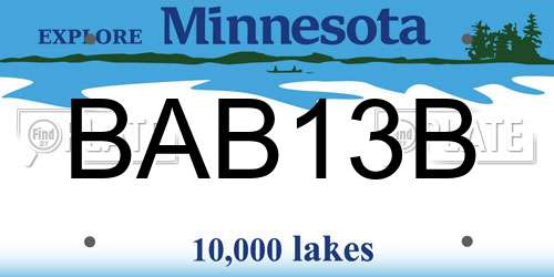 BAB13B Minnesota License Plate