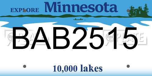 BAB2515 Minnesota License Plate