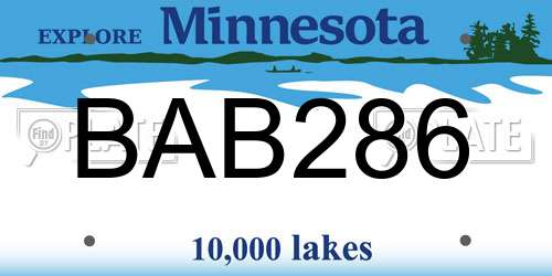 BAB286 Minnesota License Plate