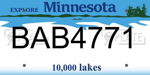 BAB4771 Minnesota License Plate