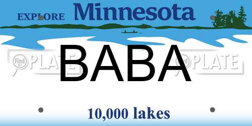 BABA Minnesota License Plate