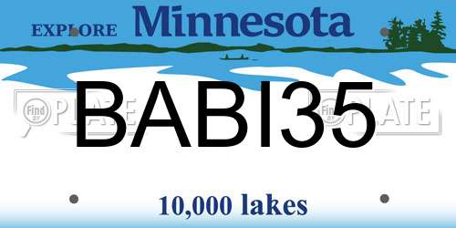 BABI35 Minnesota License Plate
