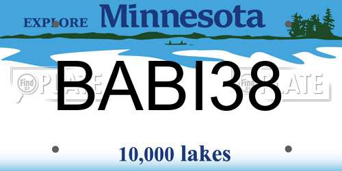 BABI38 Minnesota License Plate