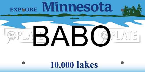 BABO Minnesota License Plate