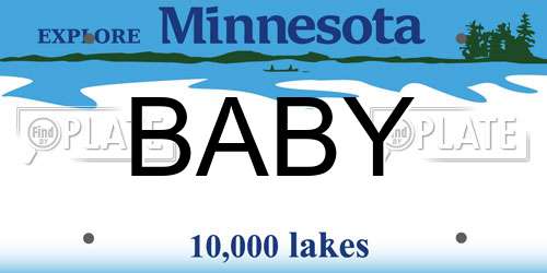 BABY Minnesota License Plate
