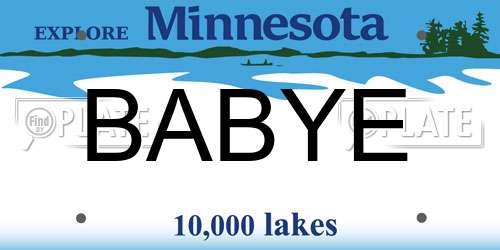 BABYE Minnesota License Plate