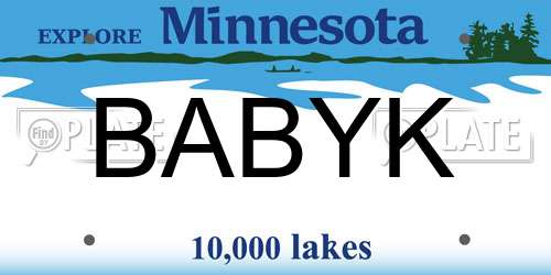 BABYK Minnesota License Plate