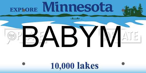 BABYM Minnesota License Plate