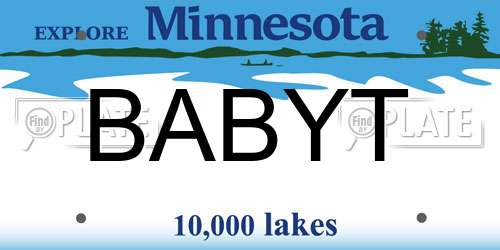 BABYT Minnesota License Plate