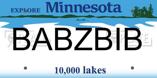 BABZBIB Minnesota License Plate