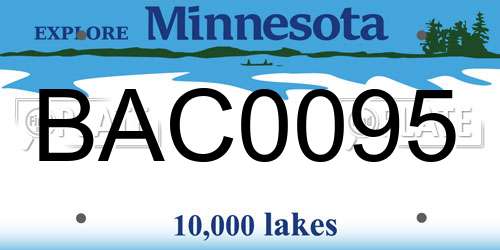 BAC0095 Minnesota License Plate