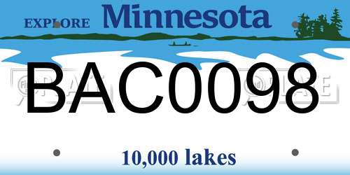 BAC0098 Minnesota License Plate