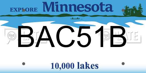 BAC51B Minnesota License Plate