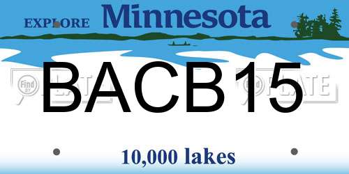 BACB15 Minnesota License Plate
