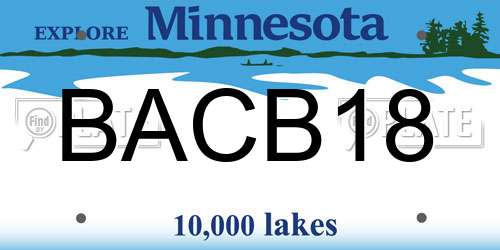 BACB18 Minnesota License Plate