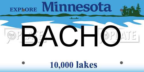 BACHO Minnesota License Plate
