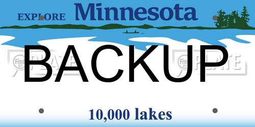 BACKUP Minnesota License Plate