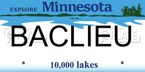 BACLIEU Minnesota License Plate