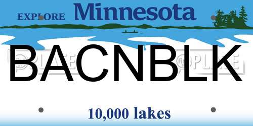 BACNBLK Minnesota License Plate