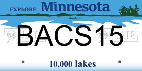BACS15 Minnesota License Plate