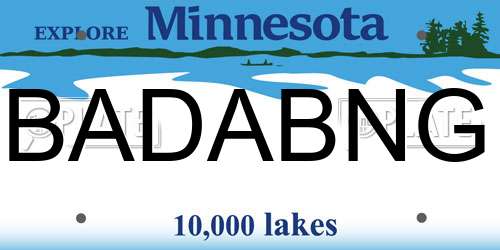 BADABNG Minnesota License Plate