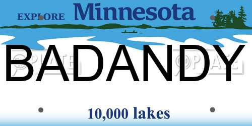 BADANDY Minnesota License Plate
