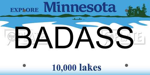 BADASS Minnesota License Plate