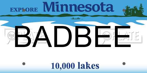 BADBEE Minnesota License Plate
