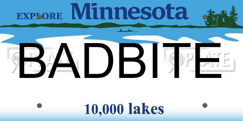 BADBITE Minnesota License Plate