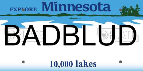 BADBLUD Minnesota License Plate