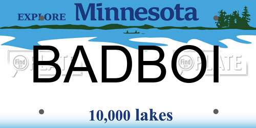 BADBOI Minnesota License Plate