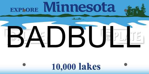 BADBULL Minnesota License Plate