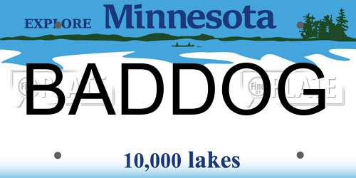 BADDOG Minnesota License Plate
