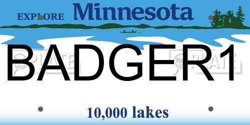 BADGER1 Minnesota License Plate