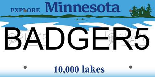 BADGER5 Minnesota License Plate