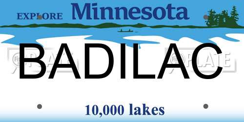 BADILAC Minnesota License Plate