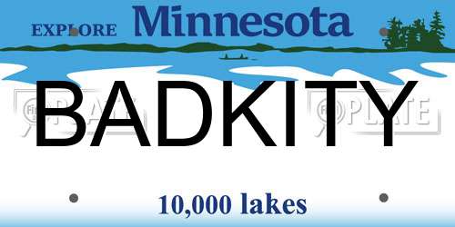 BADKITY Minnesota License Plate