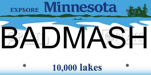 BADMASH Minnesota License Plate