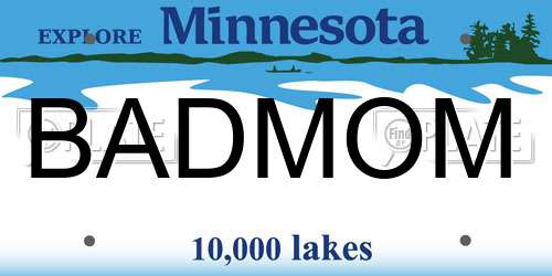 BADMOM Minnesota License Plate
