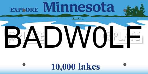 BADW0LF Minnesota License Plate