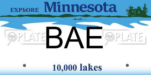 BAE Minnesota License Plate