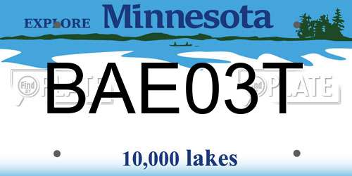 BAE03T Minnesota License Plate