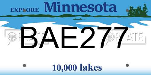 BAE277 Minnesota License Plate