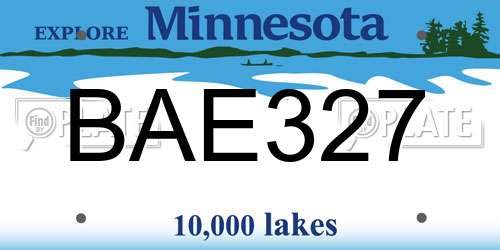 BAE327 Minnesota License Plate