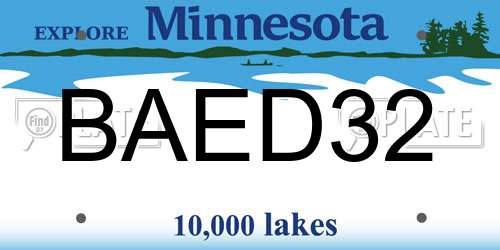 BAED32 Minnesota License Plate