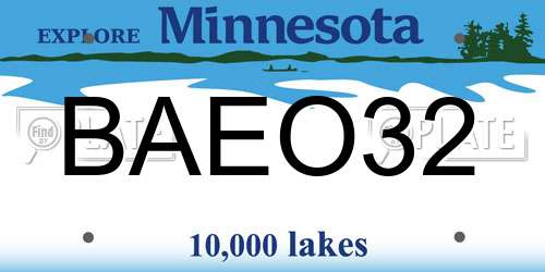 BAEO32 Minnesota License Plate